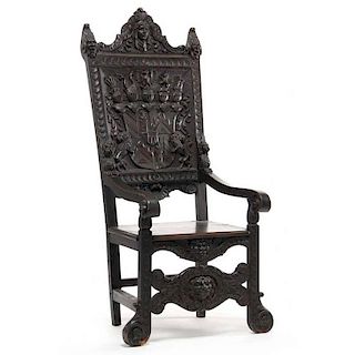 A Continental Renaissance Revival Great Chair