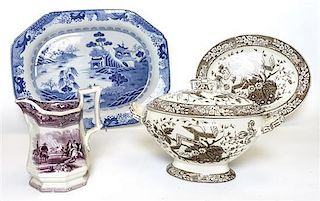 A Wedgwood Transfer Decorated Tureen, Cover and Underplate, Width of first over handles 15 inches.