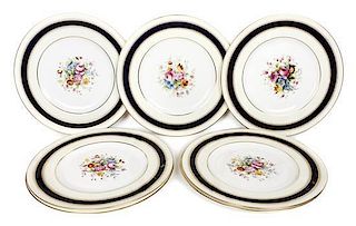 A Set of Eight Royal Wooster Plates, Diameter 10 1/2 inches.