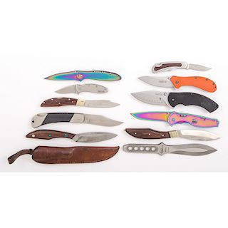 Assortment of Pocket and Fix Blade Knives 