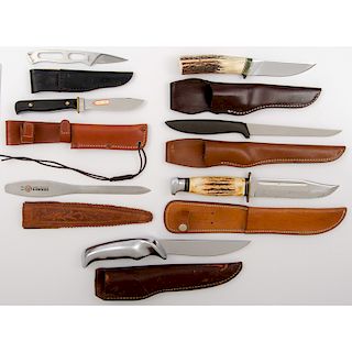 7 Fixed Blade Sheath Knives 