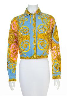 A Gianni Versace Cotton Atelier Print Jacket, No size.