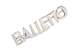 A Gianni Versace "Balletto" Brooch, 4" x .75".