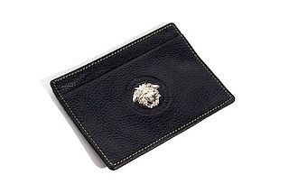 A Gianni Versace Black Embossed Leather Wallet,