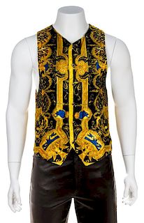 A Gianni Versace Velvet Men's Vest, Size 48.
