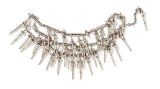 A Gianni Versace Triple Strand Screw and Bolt Necklace, Length: 12"- 15".