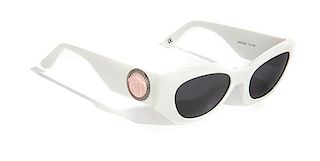 A Pair of Gianni Versace White Sunglasses,