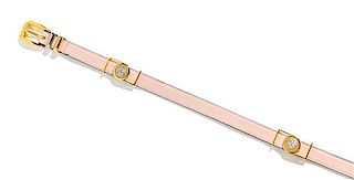 A Gianni Versace Pink Leather Narrow Belt, Size 80/32.