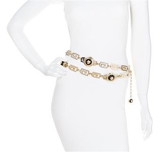 A Gianni Versace Double Strand Greco Link Belt,