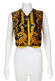A Gianni Versace Velvet Vest, Size 38.