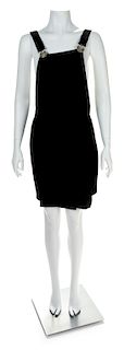 A Gianni Versace Black Wool Suspender Mini Dress, No size.