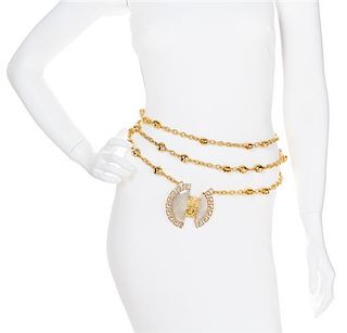 A Gianni Versace Triple Strand Pendant Necklace/Belt,