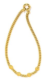 A Gianni Versace Gold Heavy Link Necklace, Length: 18".