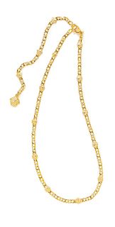 A Gianni Versace Medusa and Rhinestone Link Necklace, Length: 26.5"; Pendant drop: 8.5".