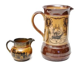 A Doulton Burselem Ceramic Ewer, Height 8 3/8 inches.