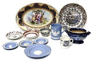A Collection of English and Continental Porcelain Table Articles, Width of first 16 inches.