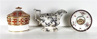 Three English Ceramic Articles, Width of first 5 3/4 inches.