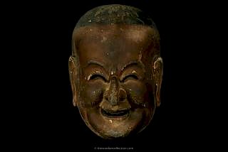 Gigaku Mask of Suikojo, Wood, Japan, 17th century or