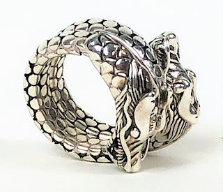 John Hardy Sterling Silver Naga Head Coil Ring