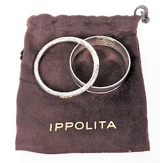 Two Ippolita Hand Hammered Sterling Silver Bangles