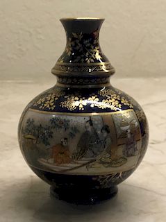 Miniature Satsuma Gosu Blue Vase, Edo/Meiji Period