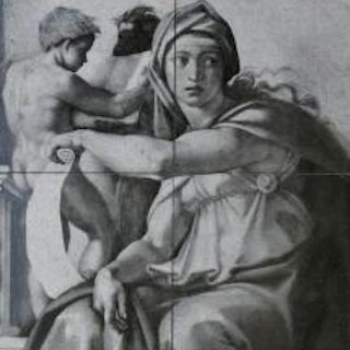 Tile Mural, Delphic Sybil from Sistine Chapel, 20th