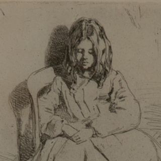 Etching, Annie Seated,by James Abbott McNeill Whistler