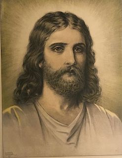 Etching of Christ by Charles Sindelar (1875-1947)
