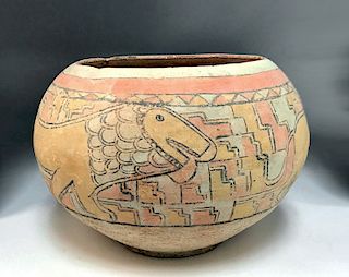 Huge Indus Valley Polychrome Bowl with Lions