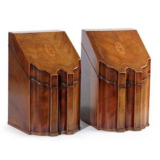 Pair of George III Style Inlaid Knife Boxes