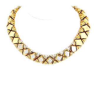 Vintage 18K Gold and Diamond Necklace