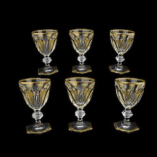 Set of Six (6) Baccarat Harcourt (Gold) Crystal