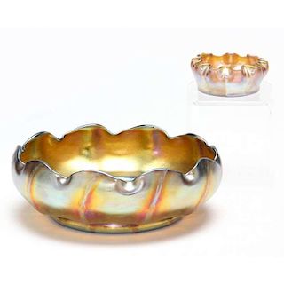Two L.C. Tiffany Favrile Glass Bowls