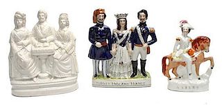 A Group of Victorian Staffordshire Figures, Height of first 9 1/4 inches.