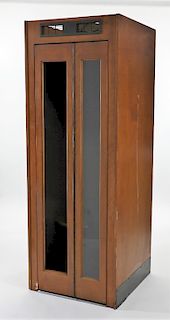 C.1940 Vented Dark Wood Telephone Phone Booth