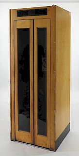 C.1940 Vented Light Wood Telephone Phone Booth