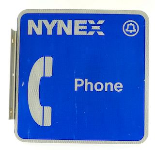 NYNEX Telephone DS Reflective Aluminum Flange Sign