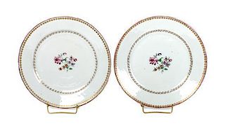 Two Chinese Export Porcelain Plates, Diameter 9 1/4 inches.