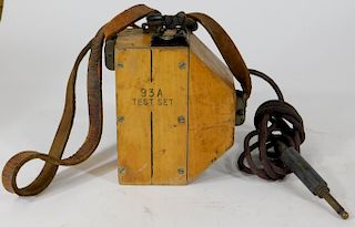 Vintage Wood Case Telephone Lineman 93A Test Set