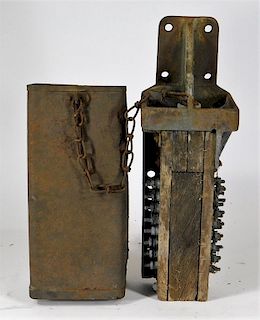 C.1925 Iron & Wood Telephone Subset Box
