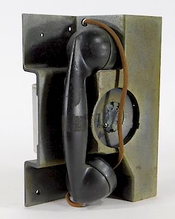 Industrialist Green Metal Elevator Telephone