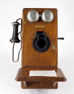 C.1907 Western Electric Magneto Oak Wall Telephone