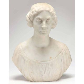 American School Marble Bust of a Woman