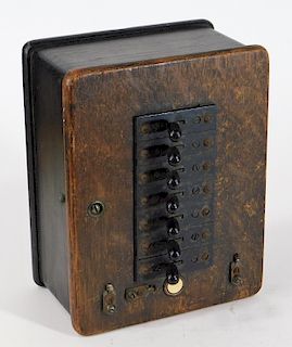 ID'd Pawtucket RI 7 Switch Wood Ringer Box