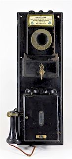 C.1910 Gray Pay Station Wall Mount Pay Telephone