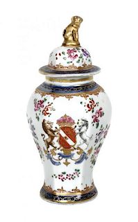 A Chinese Export Porcelain Covered Urn, Height 6 5/8 inches.