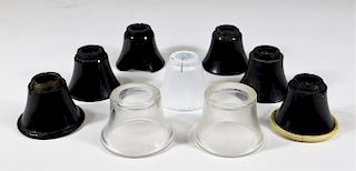 9 Antique Telephone Glass Bakelite Mouthpieces
