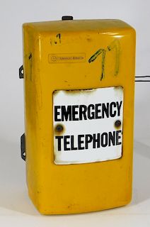 Western Electric NY Yellow Emergency Telephone Box