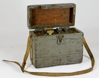 Antique Lineman Blue-Grey Painted Phone Tone Box