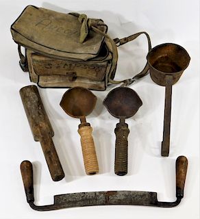 Early Iron & Wood Telephone Lineman Tool Group